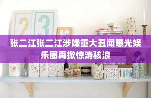 张二江张二江涉嫌重大丑闻曝光娱乐圈再掀惊涛骇浪