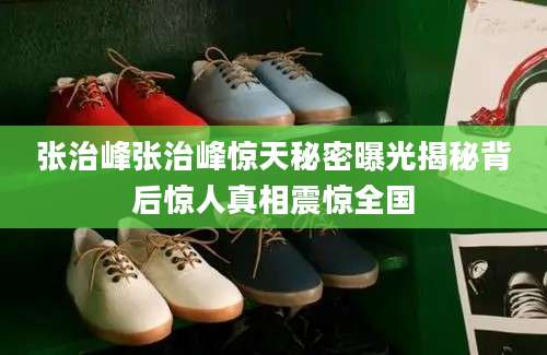张治峰张治峰惊天秘密曝光揭秘背后惊人真相震惊全国