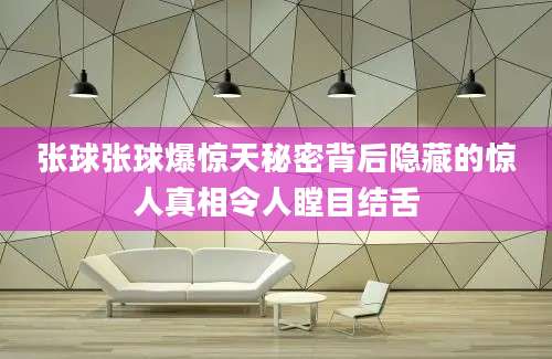 张球张球爆惊天秘密背后隐藏的惊人真相令人瞠目结舌