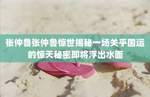张仲鲁张仲鲁惊世揭秘一场关乎国运的惊天秘密即将浮出水面