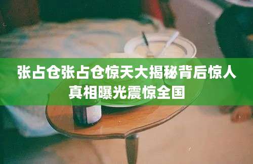 张占仓张占仓惊天大揭秘背后惊人真相曝光震惊全国
