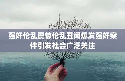 强奸伦乱震惊伦乱丑闻爆发强奸案件引发社会广泛关注