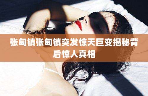 张甸镇张甸镇突发惊天巨变揭秘背后惊人真相
