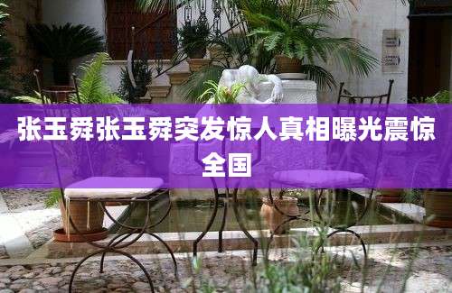 张玉舜张玉舜突发惊人真相曝光震惊全国