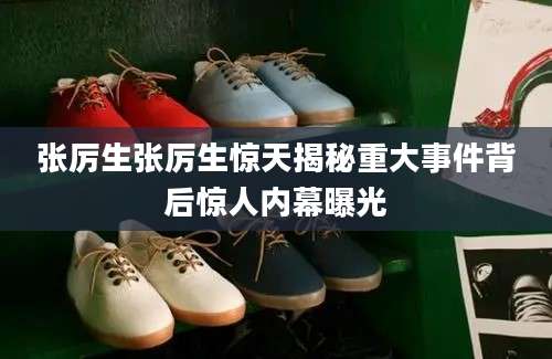 张厉生张厉生惊天揭秘重大事件背后惊人内幕曝光