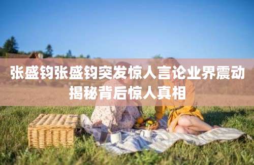 张盛钧张盛钧突发惊人言论业界震动揭秘背后惊人真相