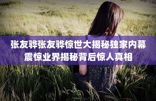 张友骅张友骅惊世大揭秘独家内幕震惊业界揭秘背后惊人真相
