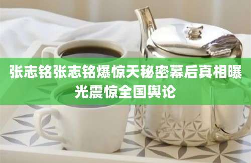 张志铭张志铭爆惊天秘密幕后真相曝光震惊全国舆论