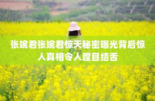 张婉君张婉君惊天秘密曝光背后惊人真相令人瞠目结舌