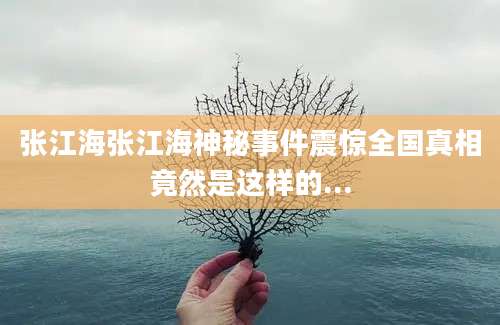 张江海张江海神秘事件震惊全国真相竟然是这样的...