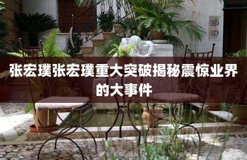 张宏璞张宏璞重大突破揭秘震惊业界的大事件