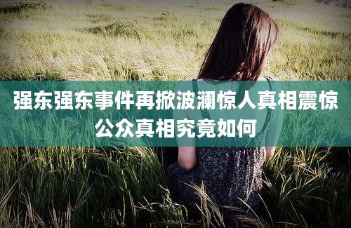 强东强东事件再掀波澜惊人真相震惊公众真相究竟如何