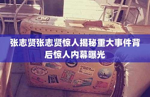 张志贤张志贤惊人揭秘重大事件背后惊人内幕曝光