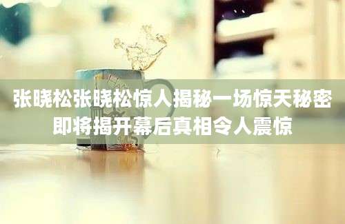 张晓松张晓松惊人揭秘一场惊天秘密即将揭开幕后真相令人震惊