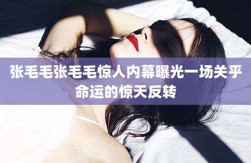 张毛毛张毛毛惊人内幕曝光一场关乎命运的惊天反转