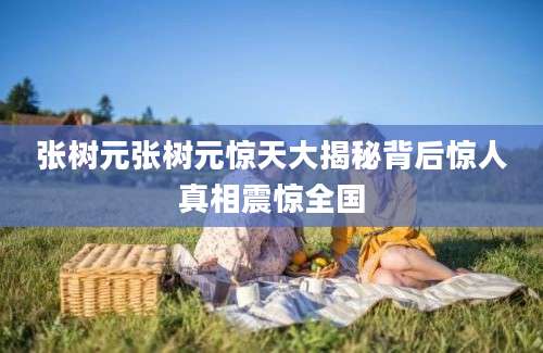 张树元张树元惊天大揭秘背后惊人真相震惊全国