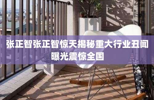 张正智张正智惊天揭秘重大行业丑闻曝光震惊全国