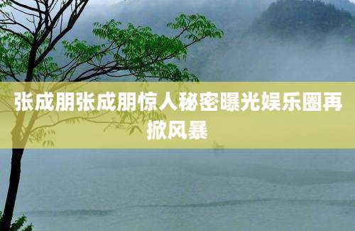 张成朋张成朋惊人秘密曝光娱乐圈再掀风暴