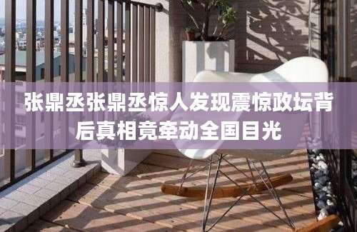 张鼎丞张鼎丞惊人发现震惊政坛背后真相竟牵动全国目光